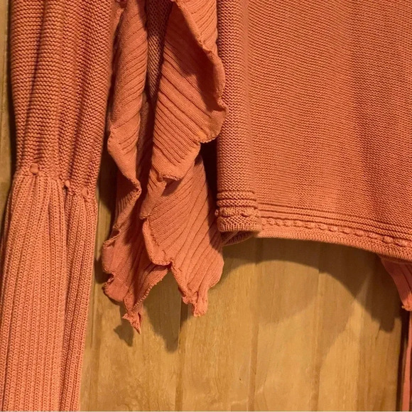 NWT Rebecca Taylor Pointelle Quilt Pullover Sweater Terra Orange M - Picture 7 of 9